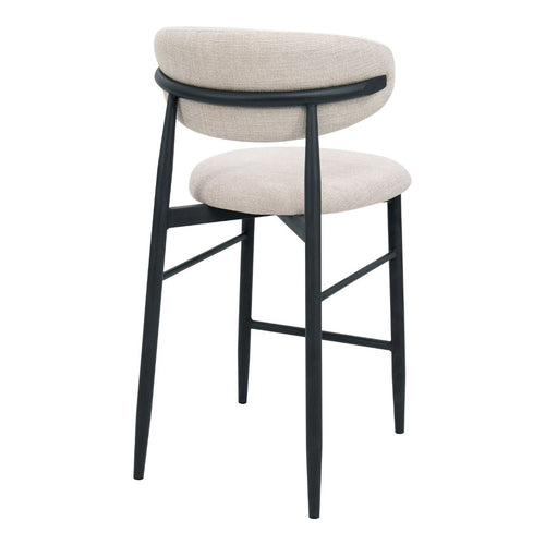 Giga Meubel Barstoel Alexia - Beige/Zwart - Zithoogte 65cm - Set van 2 - vtwonen shop