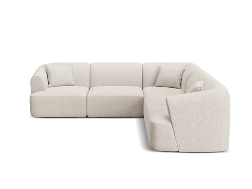 Cosmopolitan Design Symmetrische modulaire hoekbank Campi 6-zits, structurele stof lichtbeige - 255x255x70cm