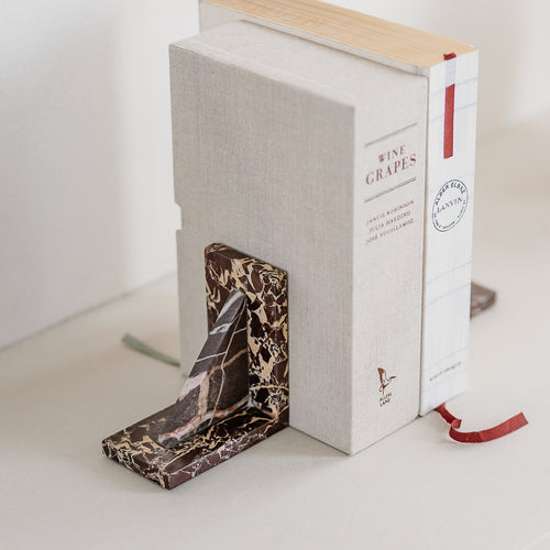 S|P Collection - Boekensteun marmer burgundy Opus - Set van 2