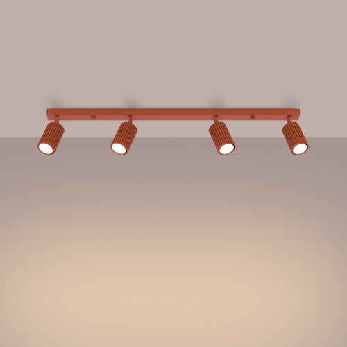 Sollux Lighting Plafondlamp KARBON 4L rood oker - 81x6,5x16,5cm
