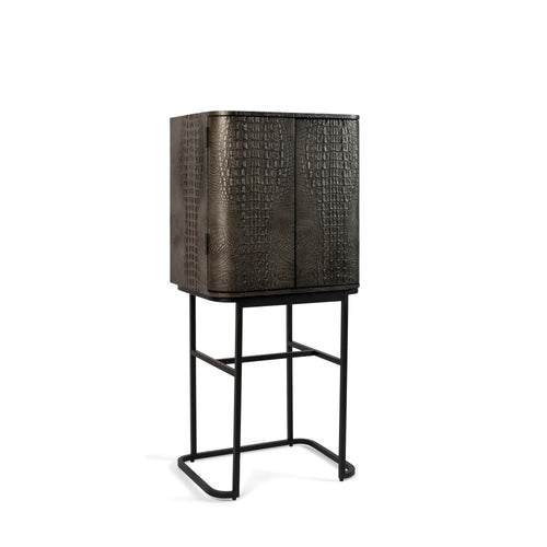 Bold Monkey Ava Morgana kast/ drankkast/ wijnkast krokodil - Grijs - vtwonen shop