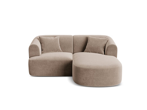 Cosmopolitan Design Modulaire hoekbank rechts Campi 3-zits, flueel donkerbeige - 156x180x70cm