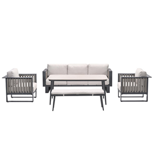 Garden Impressions lounge dining set Gabon donker grijs - 5-delig