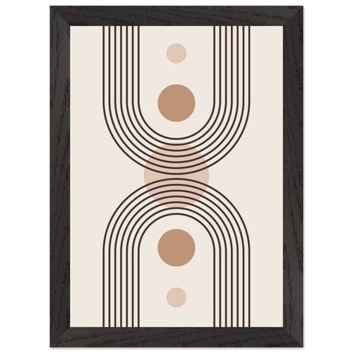 Artfulprints Poster met Lijst Boho – Central calm   - A4 21x29.7 cm - Grijs