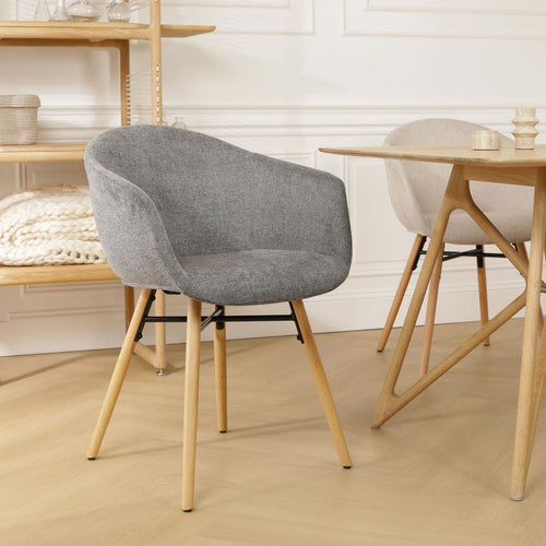 Nolon Nena-Otis Eetkamerstoelen Set van 2 - Donkergrijs - Houten Poten - vtwonen shop