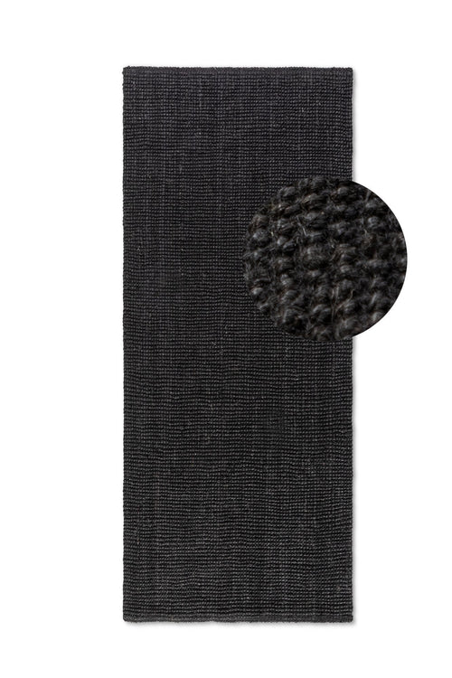 Hanse Home Bouclé Jute Rug Jaipur Dark Black 80x200 cm