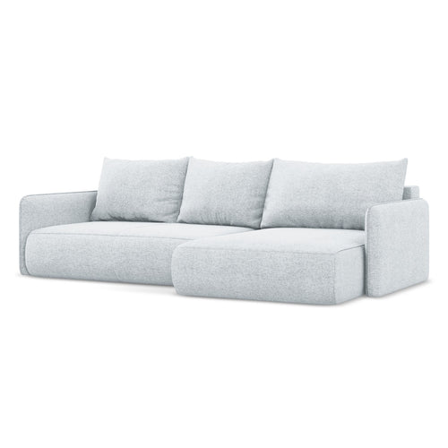LaMiaSofa hoekbank rechts Palermo - chenille stof - lichtblauw - 240x148x86