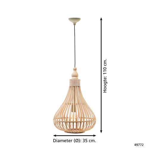 EGLO hanglamp Amsfield - e27 - ø 35 cm - bruin - vtwonen shop