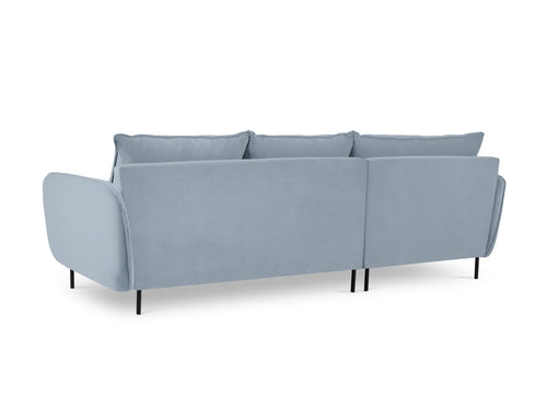 Cosmopolitan Design linker hoekbank Vienna 5-zits, flueel, lichtblauw - 170x255x95cm