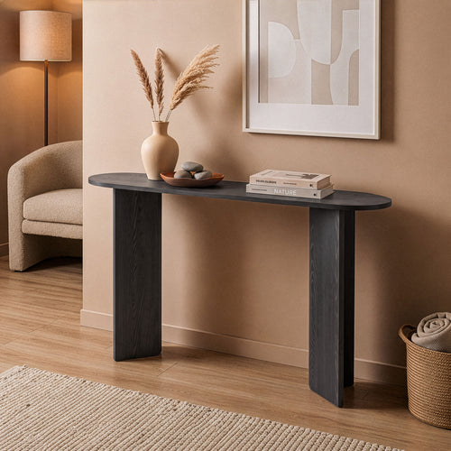 Calicosy - SIRA Design haltafel - Zwart hout - 35x150x75 cm