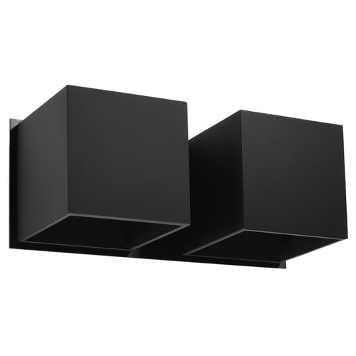 Sollux Lighting Wandlamp QUAD 2 zwart - 26x12x11cm
