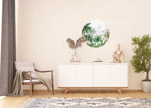 Sanders & Sanders zelfklevende behangcirkel tropische jungle bladeren groen Ø 70 cm 601109
