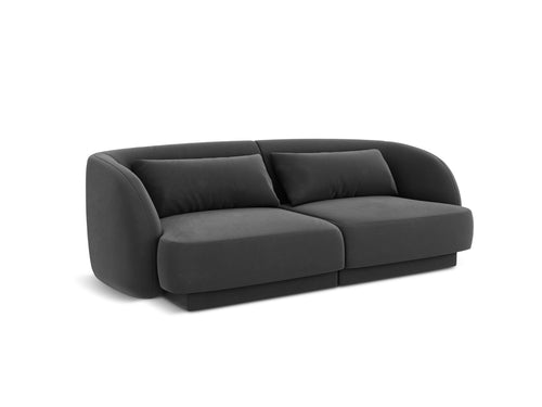 Cosmopolitan Design Bank Tulum 2-zits, flueel, grijs - 90x180x70cm
