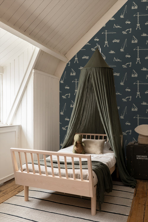 ESTAhome behang voertuigen vergrijsd donker blauw - 53 cm x 10.05 m - 139973 - vtwonen shop