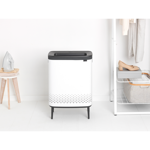 Brabantia Bo Wasbox Hi, 2 x 45 liter, kunststof deksel - White