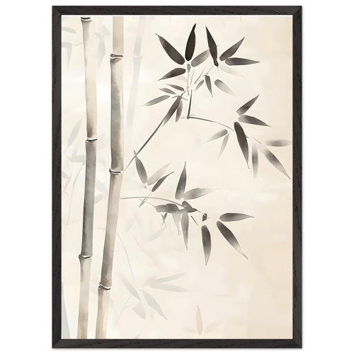 Artfulprints Poster met Lijst Boho – Bamboo lines   - 50x70 cm - beige