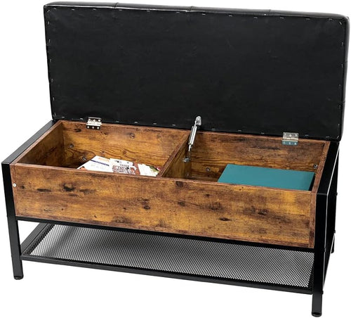 Furnilux Schoenenbank met opbergruimte Nexus - Bruin - 100x35x45 cm