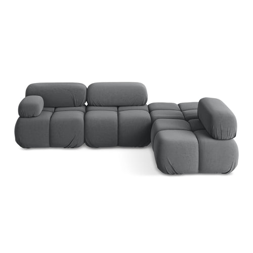 LaMiaSofa hoekbank rechts Sanremo - velours - staal - 285x190x70