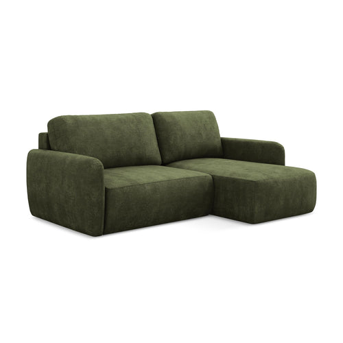 LaMiaSofa hoekbank rechts Corle - chenille stof - olijf - 207x148x86