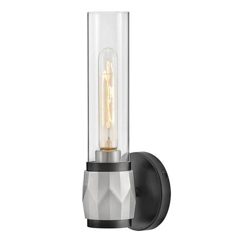 Badezimmer-Wandleuchte Modern Schwarz, Nickel gebürstet IP44 1x E27