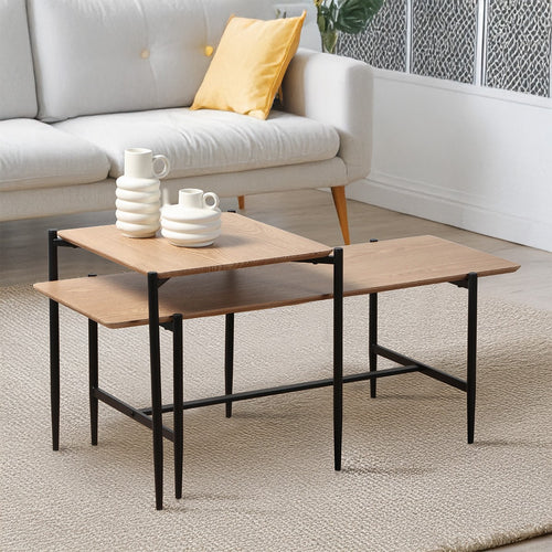Calicosy - Set van 2 houten salontafels JESSIE - 40x100x38 cm