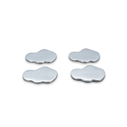 S|P Collection - Glasonderzetter organisch zilver Charm - Set van 4