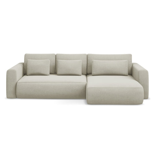 LaMiaSofa hoekbank rechts Perugia - textuurstof - lichtbeige - 278x149x82
