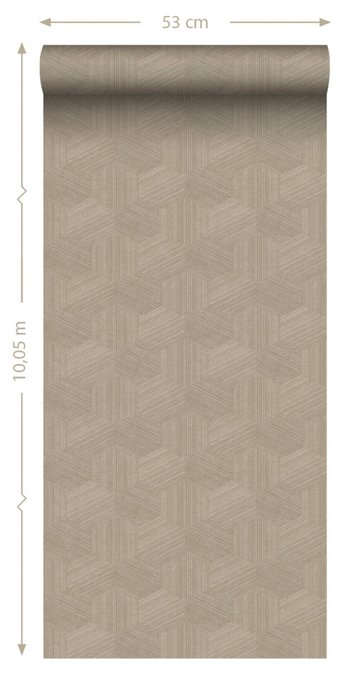 Origin Wallcoverings behang grafisch 3D motief beige - 50 x 900 cm - 347994 - vtwonen shop