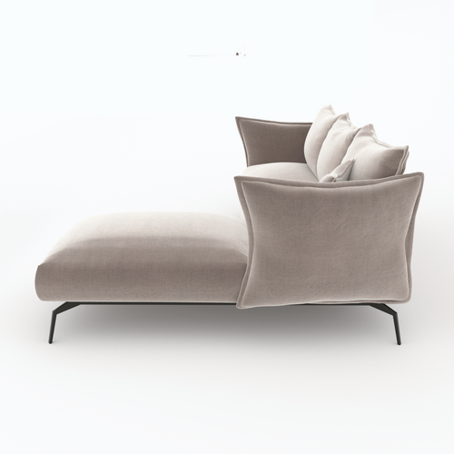 Sia Home - Rechte hoekbanken LENNY - Fluweel - Mol - 290cm - vtwonen shop