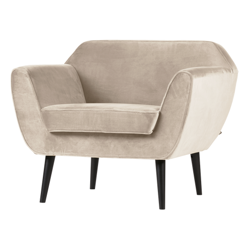 WOOOD fauteuil Rocco - Velvet - Off White - 75x92x81