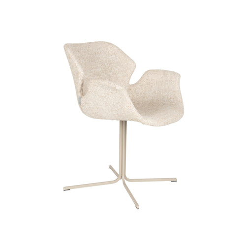 Zuiver Nikki Eetkamerstoelen Met Armleuningen Beige - Set van 2