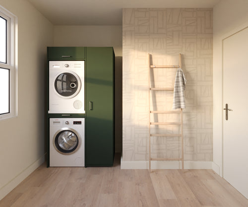 Wastoren® wasmachinekast - Slimline 3.1-DG - groen - 112 x 207 x 65 cm
