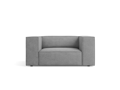 Cosmopolitan Design Fauteuil Arendal chenille met ribbeleffect, donkergrijs - 102x124x70cm