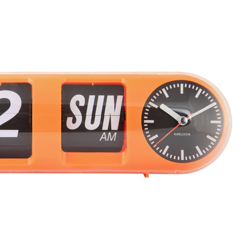 Karlsson wandklok Tube Flip - oranje - 38x10x13.5cm