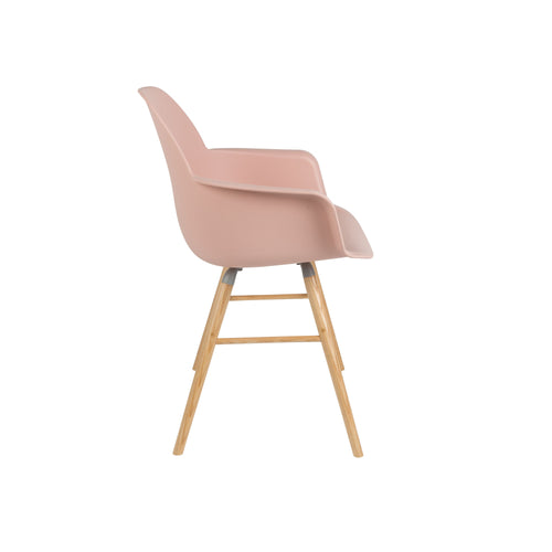 Zuiver Albert Kuip Eetkamerstoelen met armleuning Roze - Set van 2 - vtwonen shop