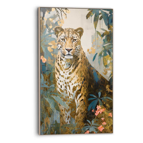 Reinders Golden Leopard art frame -  groen - woonkamer - 118x70cm