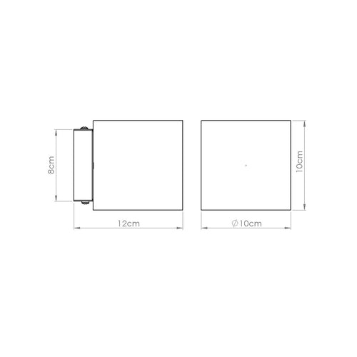 Sollux Lighting Wandlamp ORBIS beton olijfgroen - 10x12x10cm