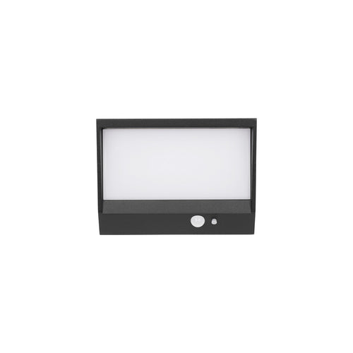 Merano Boston Buiten Bewegingssensor Wandlamp Antraciet Aluminium, Frost Acryl LED 2W 104Lm 3000K IP65 Geschakeld