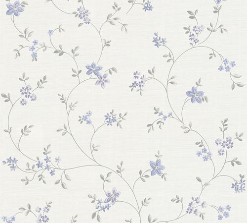 Livingwalls behang bloemmotief blauw - 53 cm x 10.05 m - AS-390713 - vtwonen shop