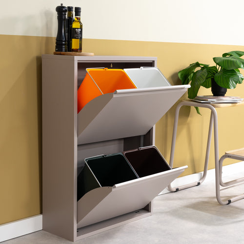 Spinder Design afvalscheider Gigi 4 - Silky Taupe - 74L