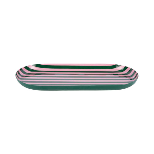 Present Time dienblad Animado Oval Large - groen - 38x18x2.5cm