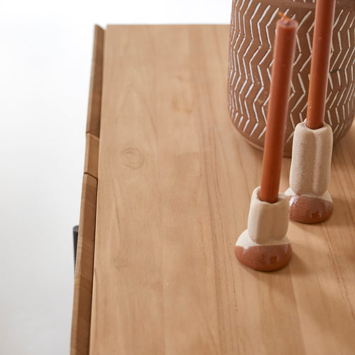 Tikamoon Lage buffetkast van massief teakhout 165 cm - Naturel - vtwonen shop