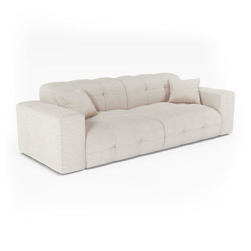 Premium Interiors - Bank COCOON - bouclé-stof crème 230cm