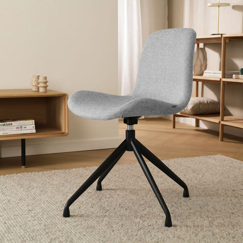 Nolon Nola-Fé Eetkamerstoel Lichtgrijs - Draaibaar Zwart Onderstel - vtwonen shop