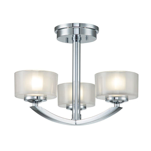 Elstead Hinkley Meridian Multi Arm Semi Flush Plafondlamp Gepolijst Chroom, IP44