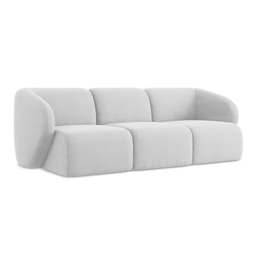 LaMiaSofa 3-zits bank Cervo - bouclé - zilver - 244x94x75