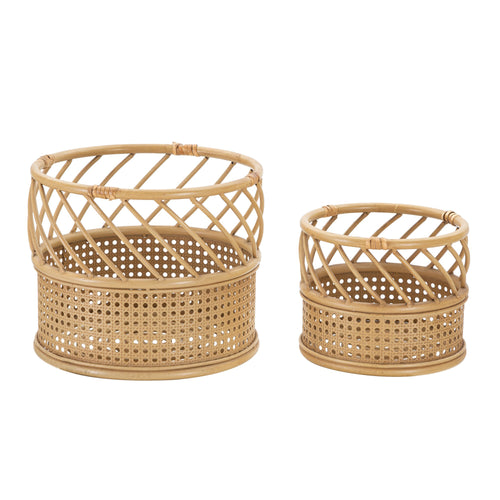 Mauro Ferretti plantenpot - set van 2 - Ø 30x25-22x18 cm - bruin