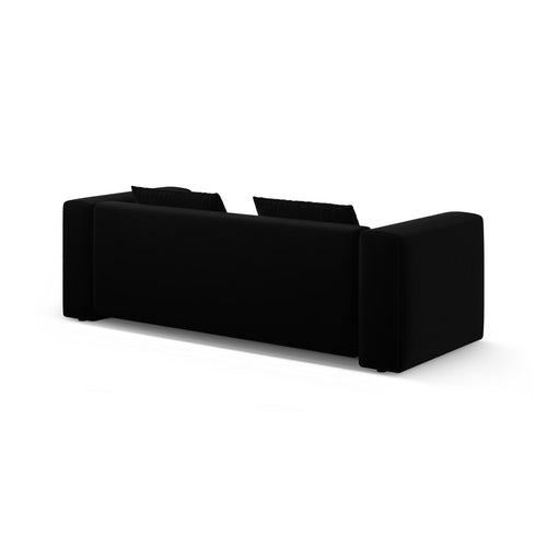 Cosmopolitan Design - Slaapbank met opbergdoos Verona 3-zits, flueel zwart - 98x252x85cm