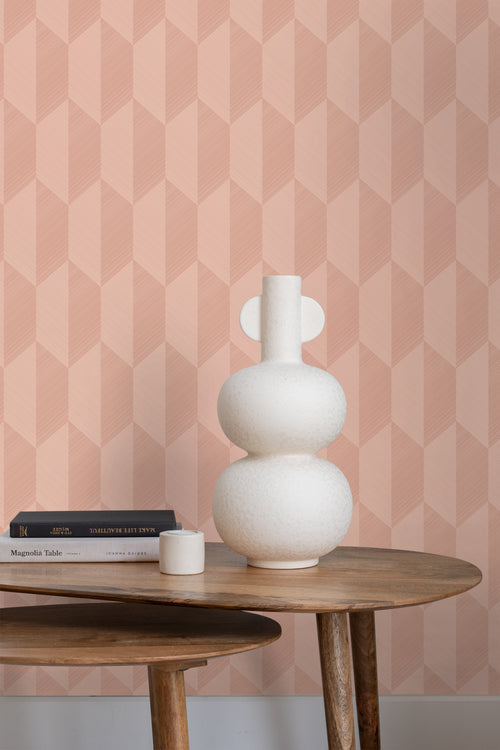 Origin Wallcoverings eco-texture vliesbehang 3D-motief terracotta roze - 50 x 900 cm - 348033 - vtwonen shop