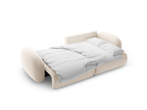 Cosmopolitan Design Omkeerbare converteerbare hoekbank met opbergdoos Tonale 4-zits, chenille lichtbeige - 149x262x88cm